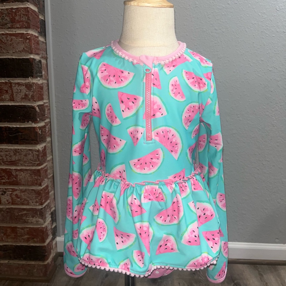 Matilda Jane Splash of Watermelon Rash Guard swimsuit long-sleeve
